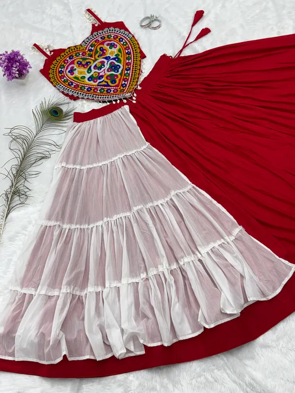 Multicolour_Pure_Cotton_Embroidered_Flared_Lehenga_Choli_For_Women
