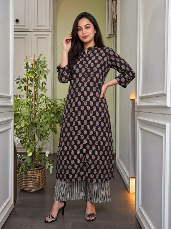 Black_Printed_Straight_Kurta_Set_for_Women