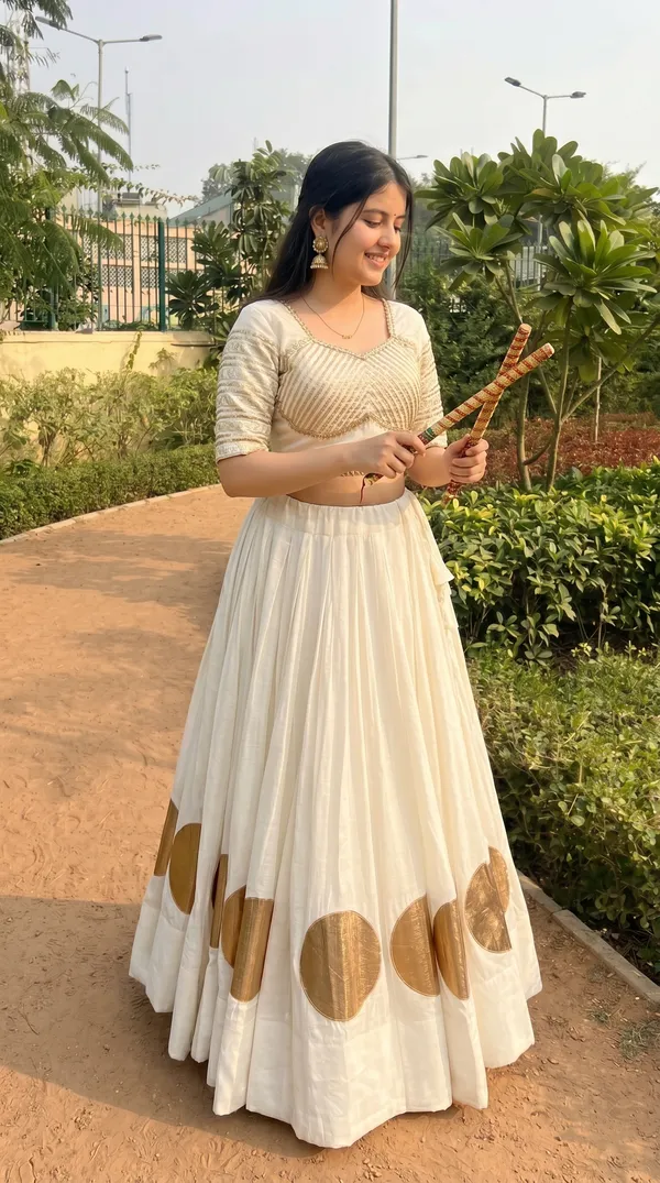 Cream_Roman_Cotton_Flared_Lehenga_Choli_For_Women