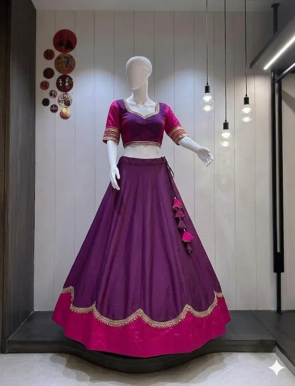 Wine_Rayon_Flared_Lehenga_Choli_For_Women