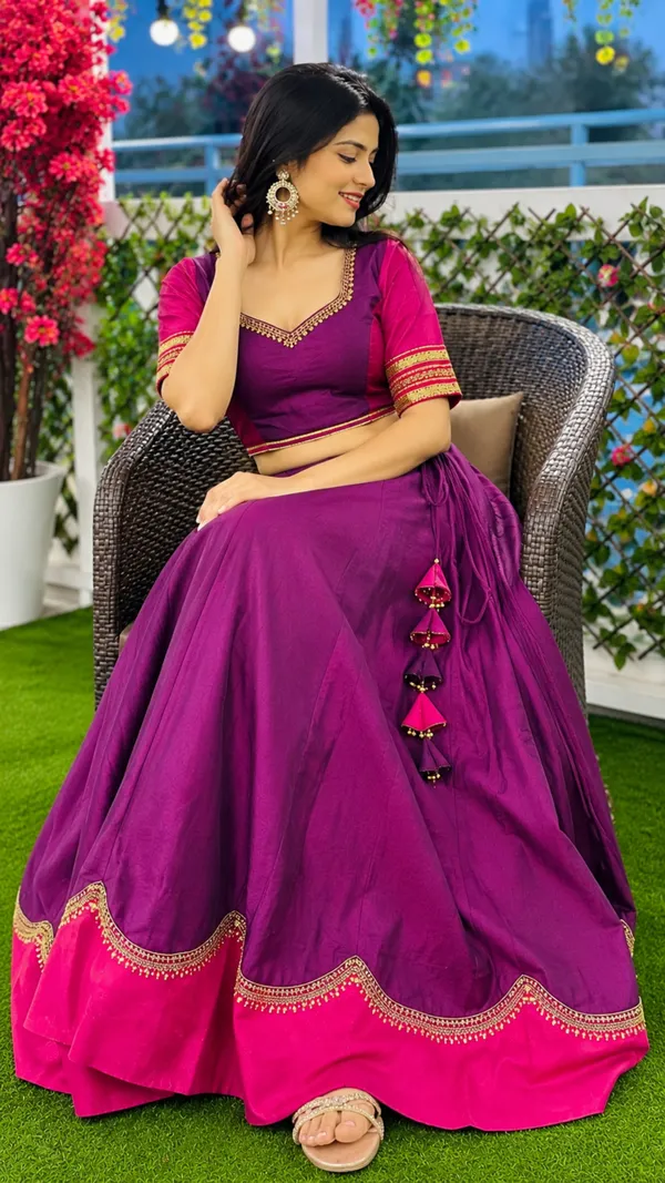 Wine_Rayon_Flared_Lehenga_Choli_For_Women