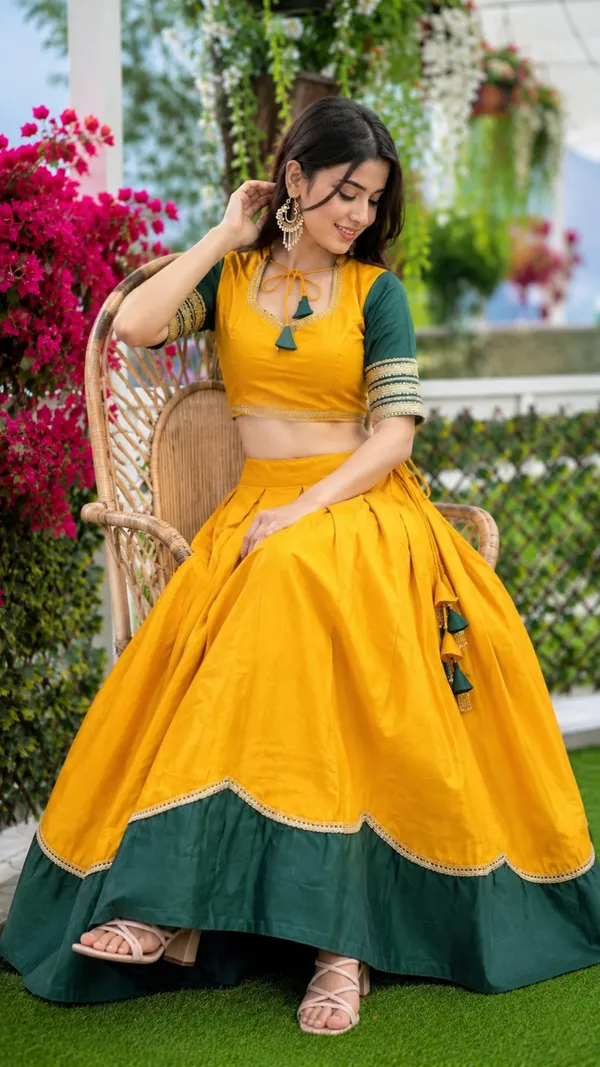 Yellow_Rayon_Flared_Lehenga_Choli_For_Women