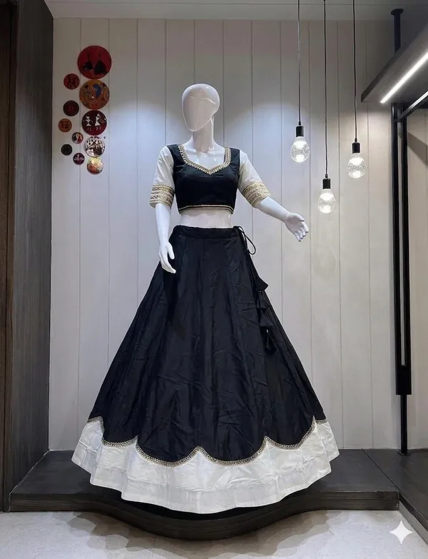 Black_Rayon_Flared_Lehenga_Choli_For_Women