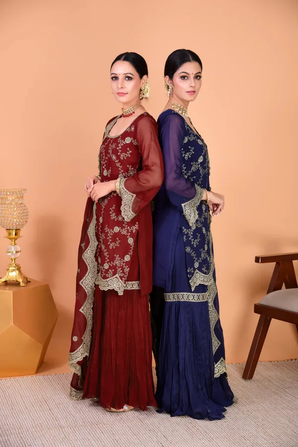 Maroon_Embroidered_Sharara_Suit_Set_for_Women