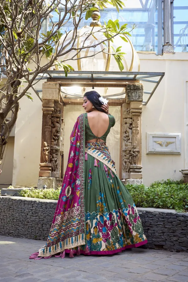 Mauve_Tasar_Silk_Printed_Flared_Lehenga_Choli_For_Women