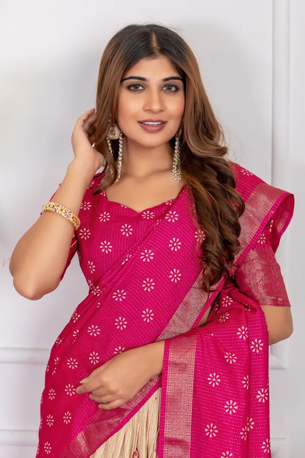 Rose_Pink_Tasar_Silk_Printed_Lehenga_Choli_For_Women