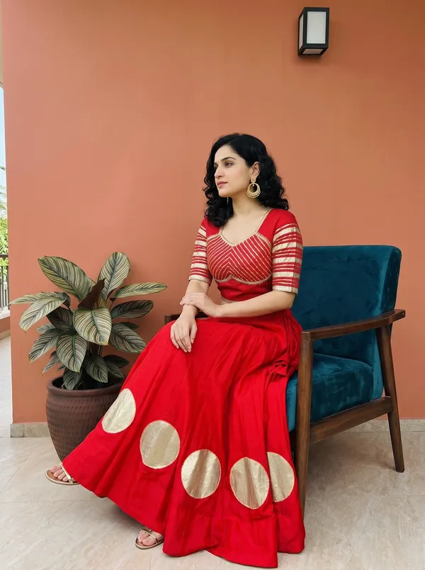 Red_Roman_Cotton_Embellished_Flared_Lehenga_Choli_For_Women