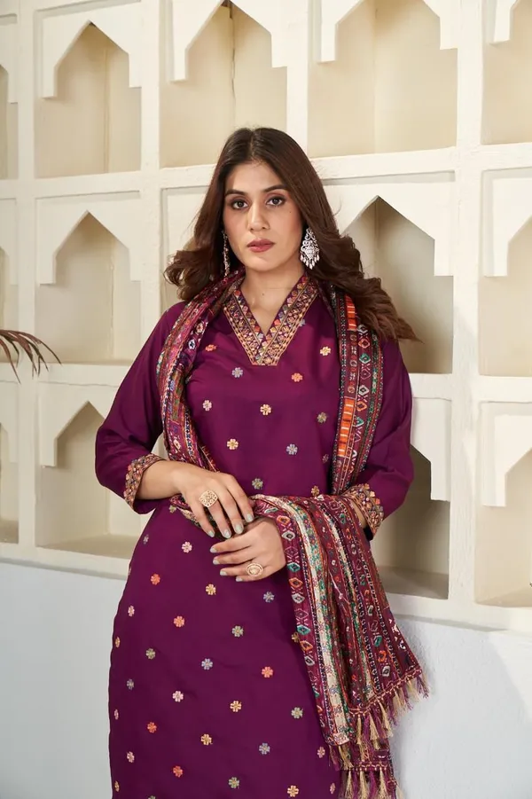 Purple_Embroidered_Kurta_With_Dupatta_for_Women
