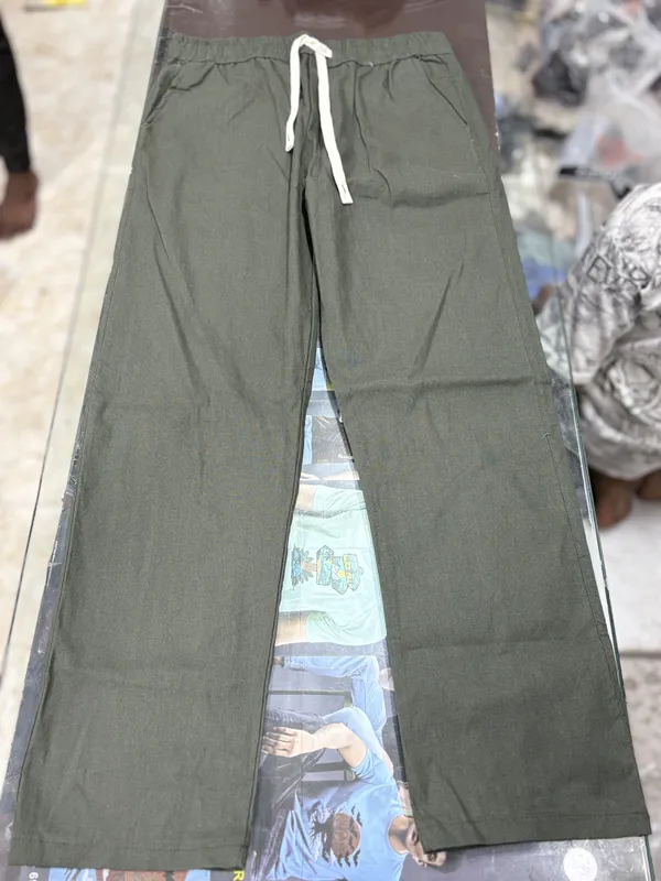 Olive_Green_Cotton_Linen_Pants_For_Men