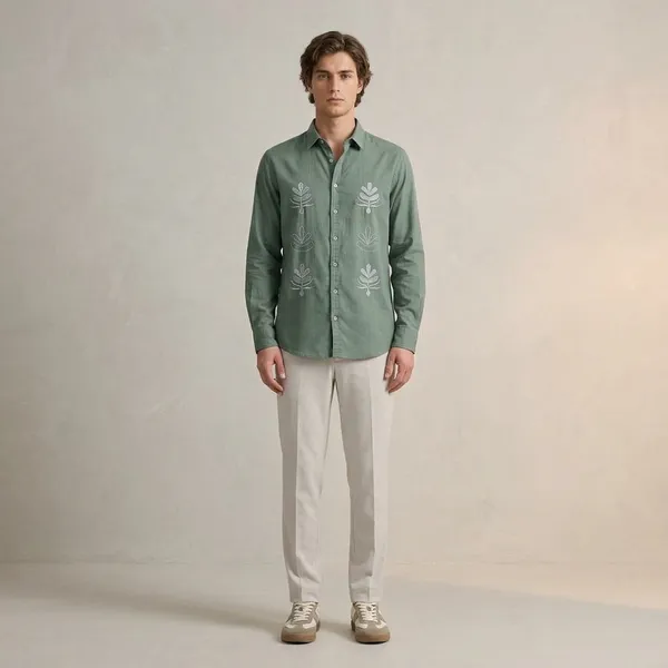 Sage_Green_Cotton_Relaxed_Fit_Embroidered_Shirt_For_Men