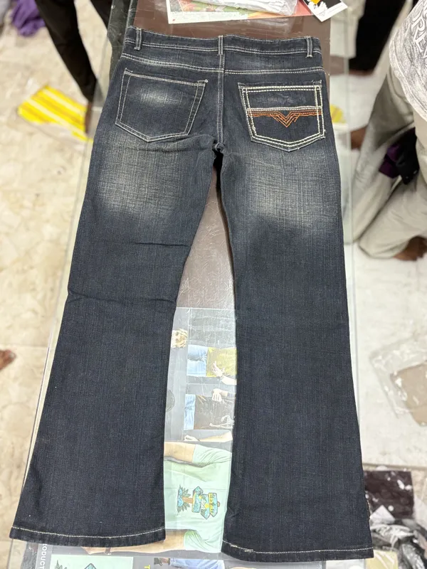 Black_Denim_Flared_Embroidered_Pocket_Jeans_For_Men