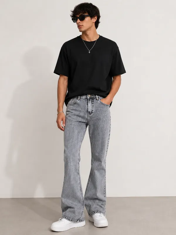 Grey_Denim_Acid_Wash_Flared_Jeans_For_Men