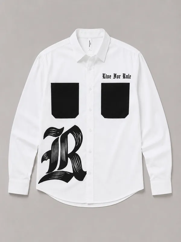 White_Cotton_Full_Sleeve_Graphic_Print_Shirt_For_Men