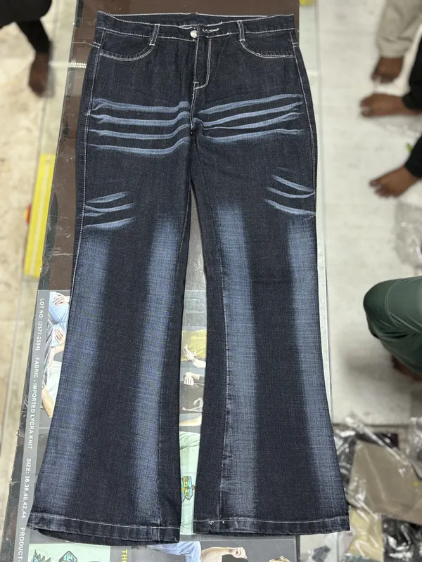 Dark_Blue_Denim_Distressed_Flared_Jeans_For_Men