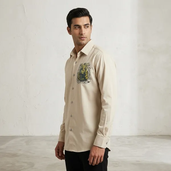 Cream_Leopard_Print_Relaxed_Fit_Full_Sleeve_Shirt_For_Men