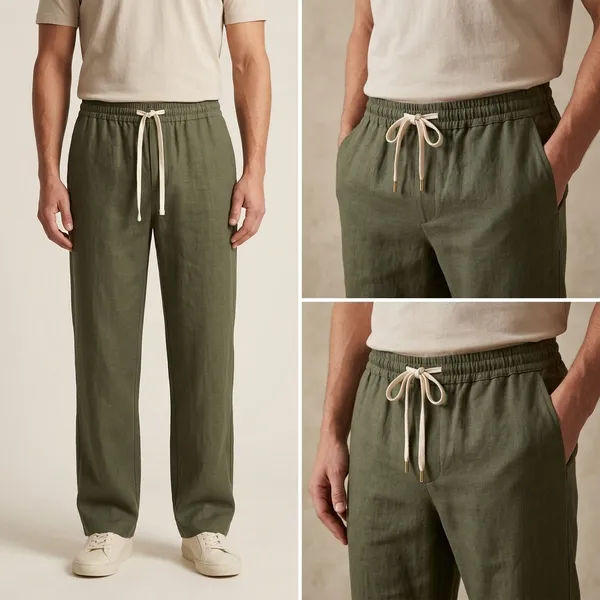 Olive_Green_Cotton_Linen_Pants_For_Men