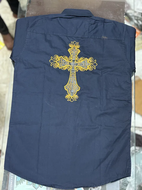 Navy_Blue_Embroidered_Cross_Regular_Fit_Shirt_For_Men
