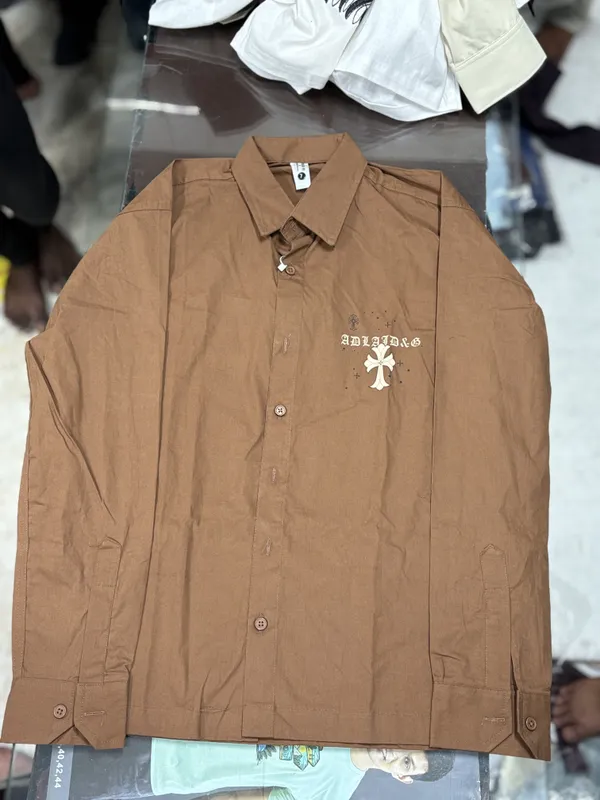 Brown_Cotton_Embroidered_Long_Sleeve_Shirt_For_Men
