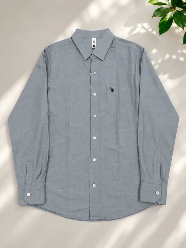 Grey_Regular_Fit_Full_Sleeve_Button_Down_Shirt_For_Men