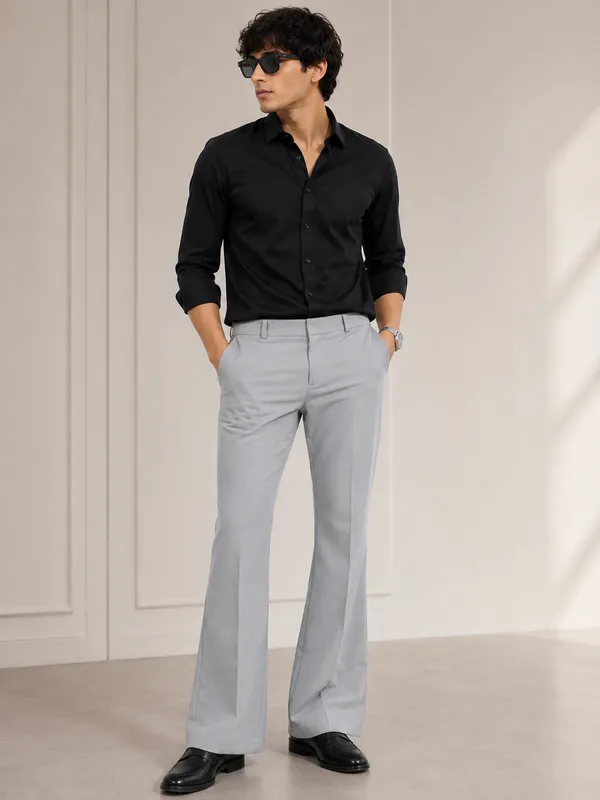 Grey_Straight_Fit_Formal_Boot_Cut_Pants_For_Men