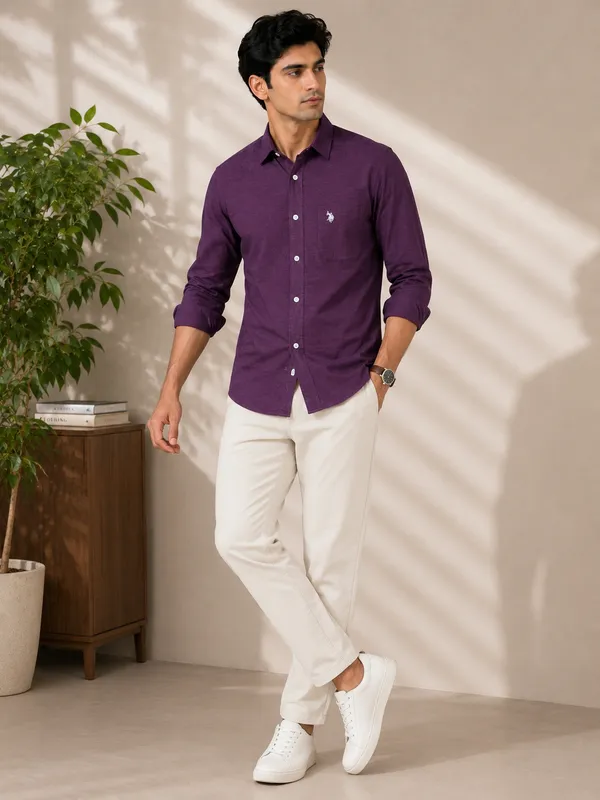 Dark_Purple_Cotton_Regular_Fit_Full_Sleeve_Casual_Shirt_For_Men