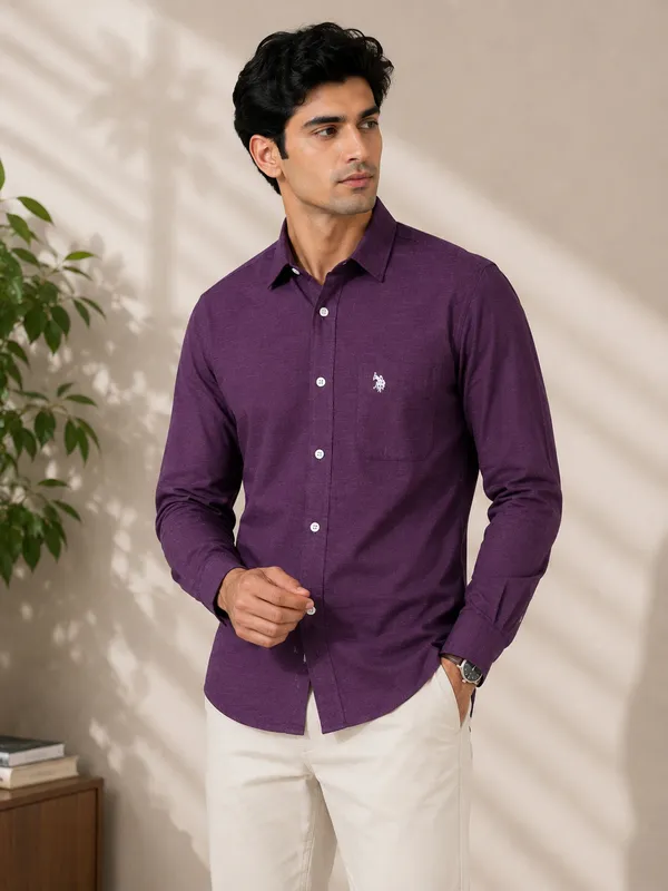 Dark_Purple_Cotton_Regular_Fit_Full_Sleeve_Casual_Shirt_For_Men