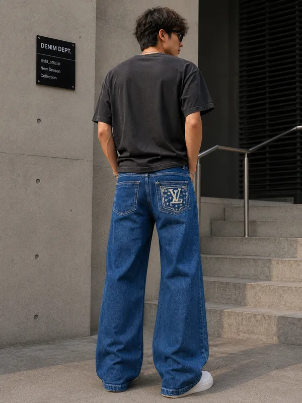 Dark_Blue_Denim_Flared_Jeans_For_Men