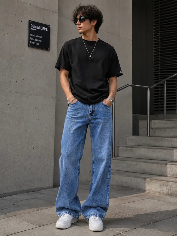 Blue_Denim_Flared_Jeans_For_Men