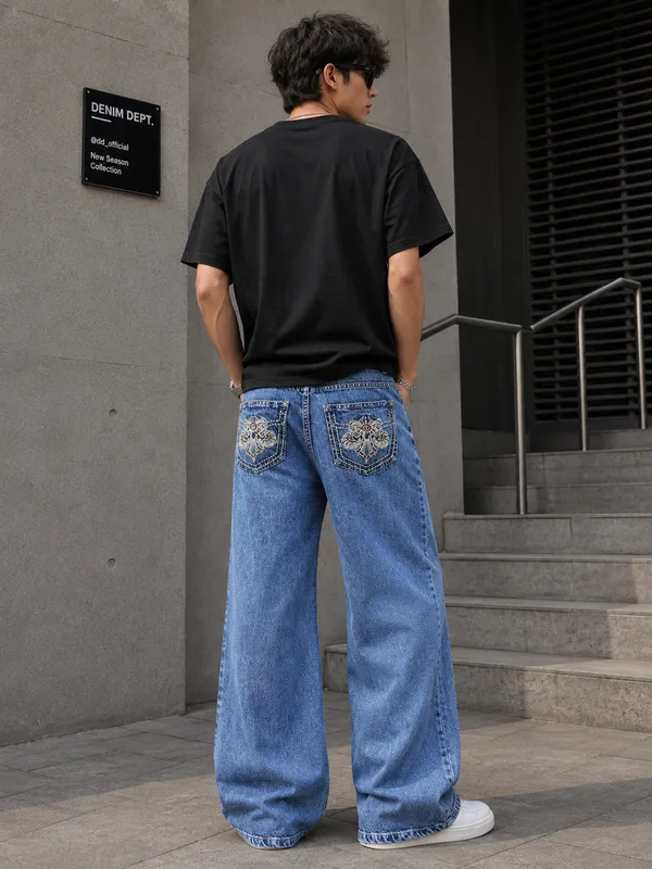 Blue_Denim_Flared_Jeans_For_Men