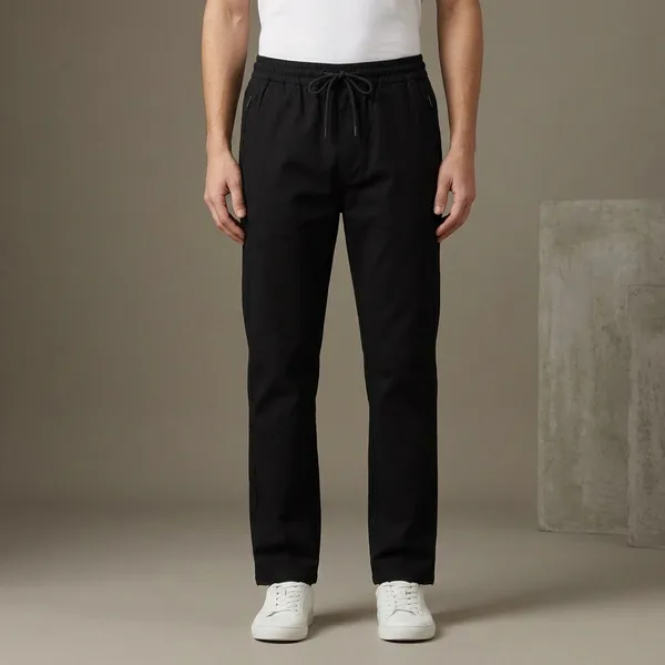 Black_Cotton_Straight_linen_Pants_For_Men