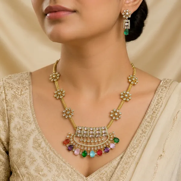Multicolor_Alloy_Gold_Plated_Stone_Necklace_Set_For_Women