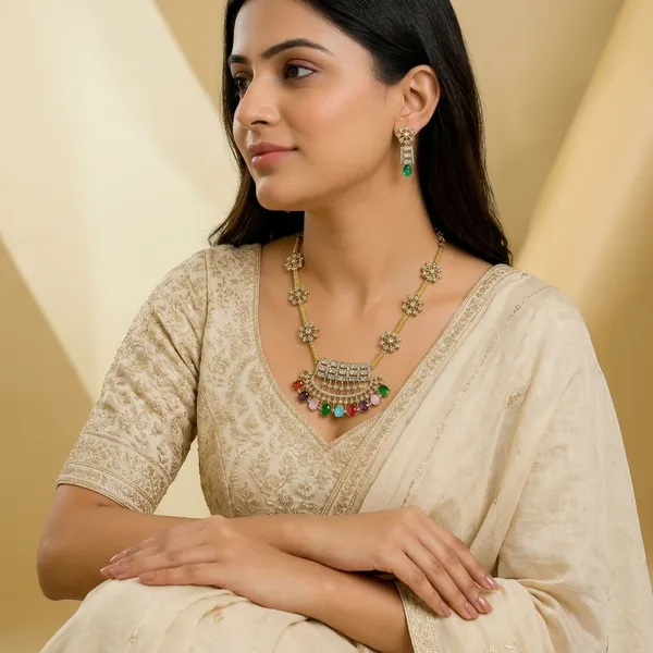 Multicolor_Alloy_Gold_Plated_Stone_Necklace_Set_For_Women