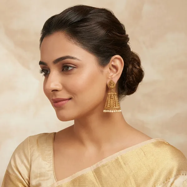 Golden_And_White_Alloy_Temple_Jhumka_Earrings_With_Pearl_Drops_For_Women