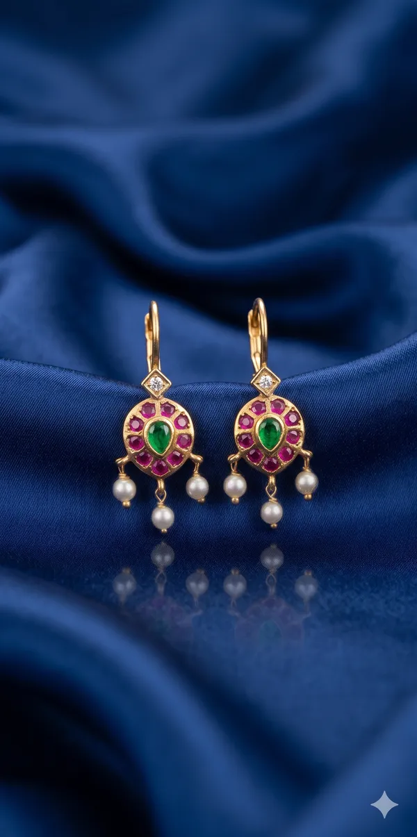 Pink_And_Green_Alloy_Gold_Plated_Jadau_Bugadi_Earrings_For_Women