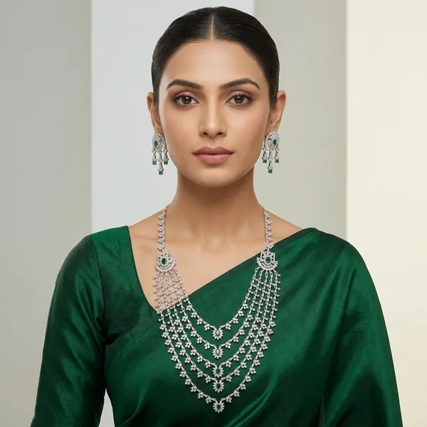 Green_White_Alloy_American_Diamond_Layered_Necklace_Set_For_Women