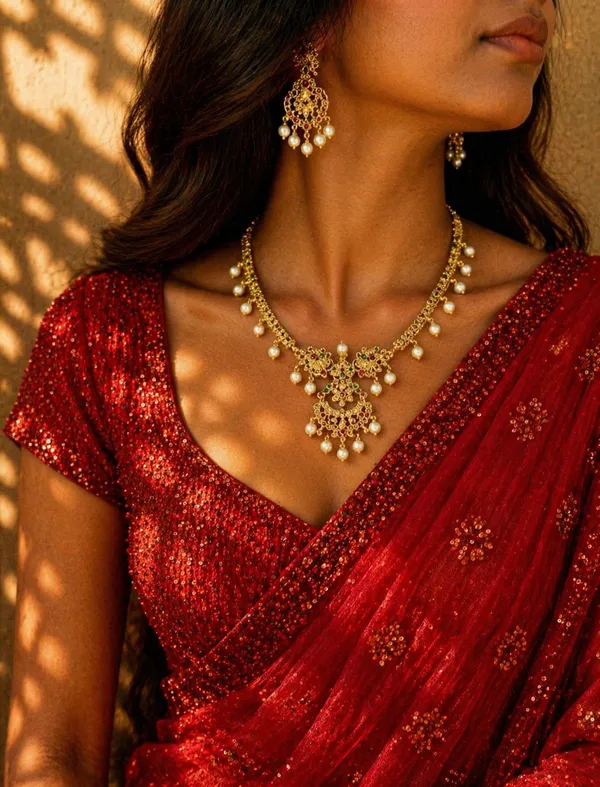 White_Golden_Alloy_Kundan_Pearl_Drop_Necklace_Set_For_Women