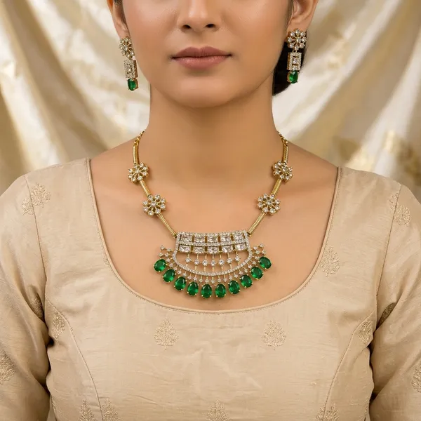 Green_And_White_Alloy_Kundan_Stone_Necklace_Set_For_Women