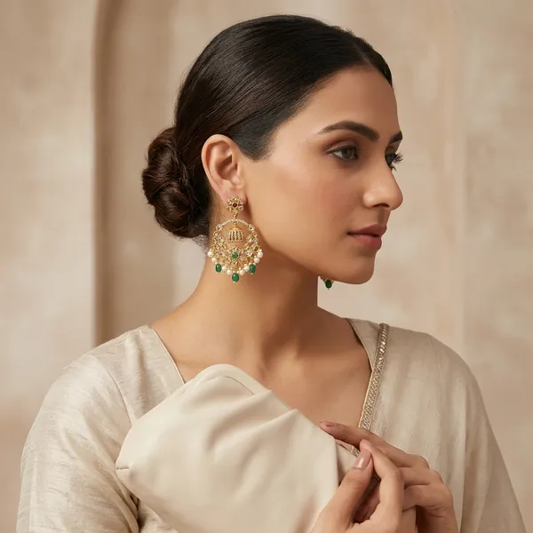White_And_Golden_Alloy_Kundan_Chandbali_Jhumka_Earrings_For_Women