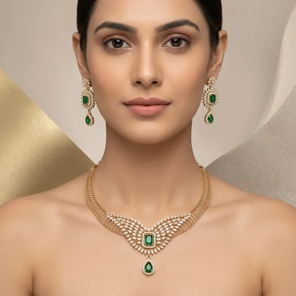 Green_Golden_Alloy_Kundan_Necklace_Set_For_Women