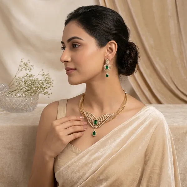 Green_Golden_Alloy_Kundan_Necklace_Set_For_Women