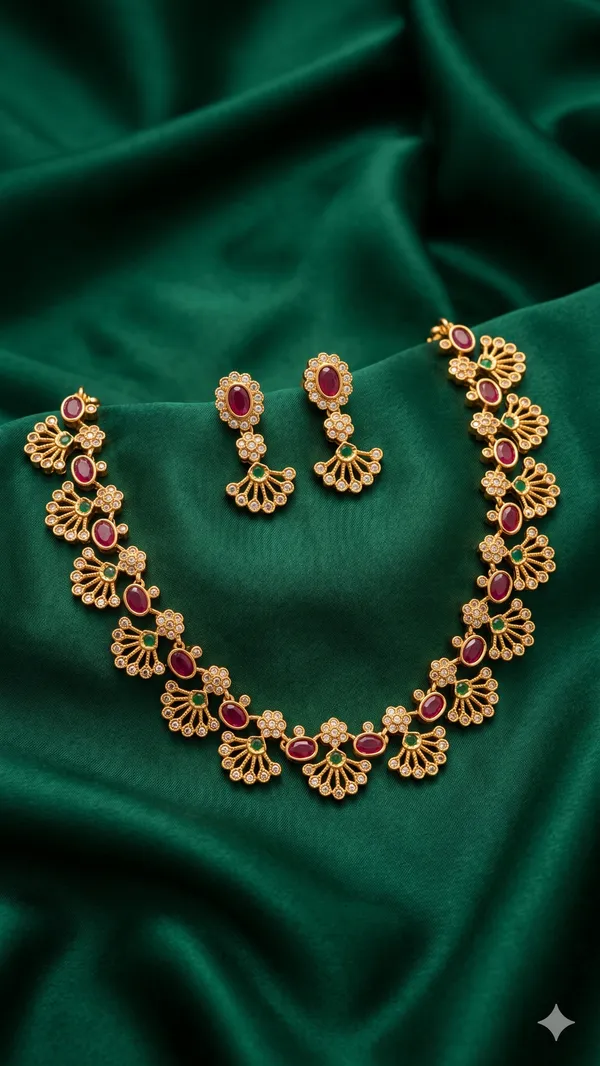 Red_And_Golden_Alloy_Ruby_Green_Stone_Floral_Necklace_Set_For_Women