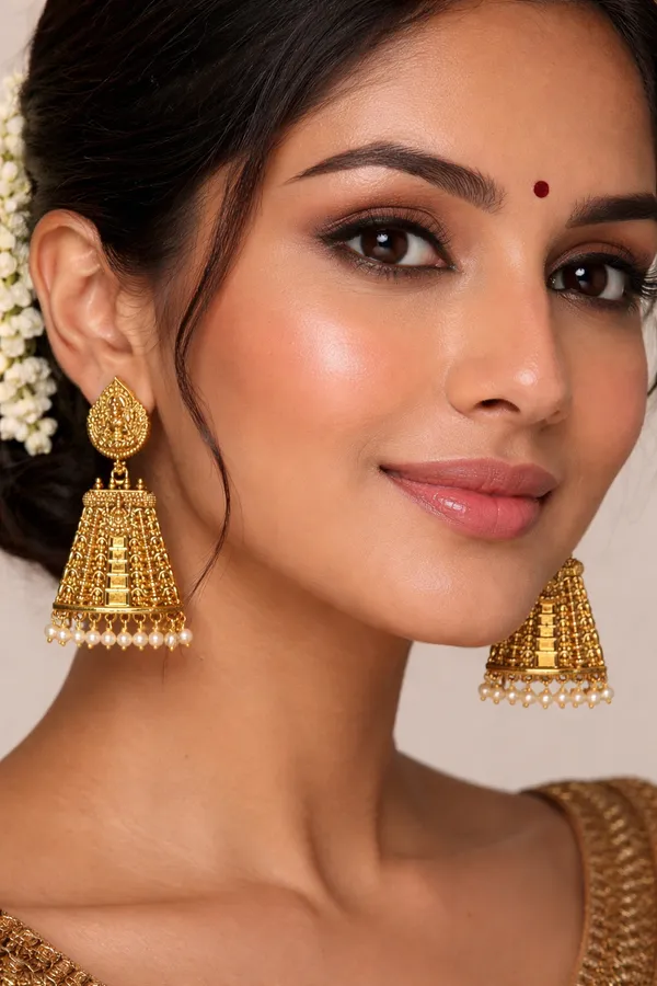 Golden_And_White_Alloy_Temple_Jhumka_Earrings_With_Pearl_Drops_For_Women