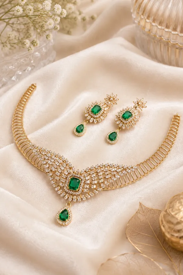 Green_Golden_Alloy_Kundan_Necklace_Set_For_Women