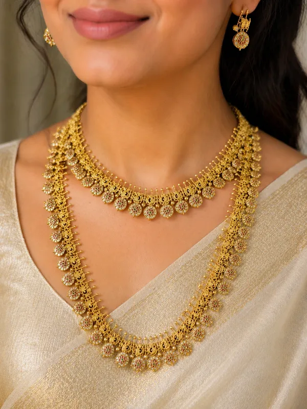 Golden_Alloy_Antique_Temple_Coin_Necklace_Set_For_Women