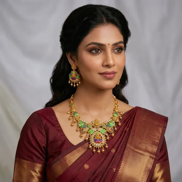 Multicolor_Alloy_Kundan_Necklace_Set_For_Women