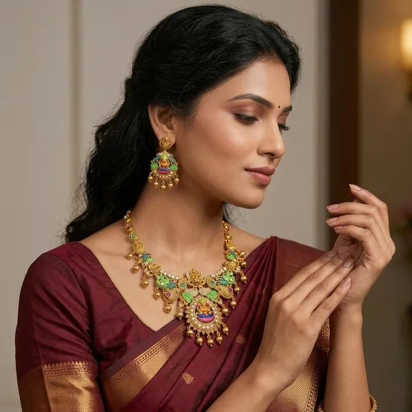 Multicolor_Alloy_Kundan_Necklace_Set_For_Women