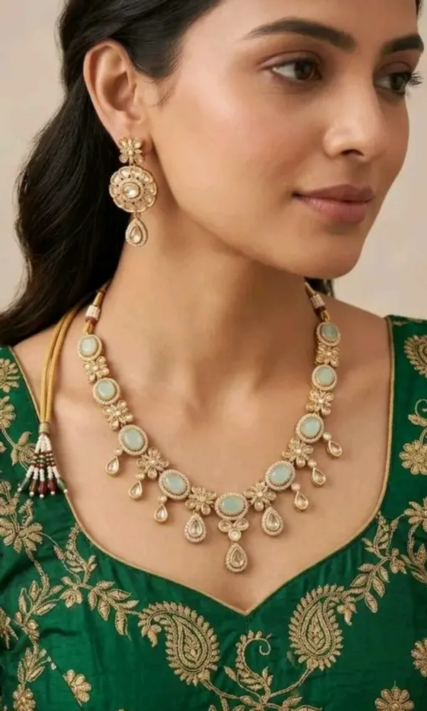 Traditional_Mint_Stone_Kundan_Choker_Necklace_Set