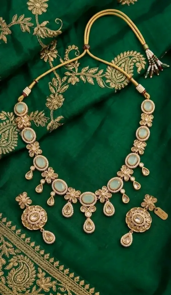 Traditional_Mint_Stone_Kundan_Choker_Necklace_Set