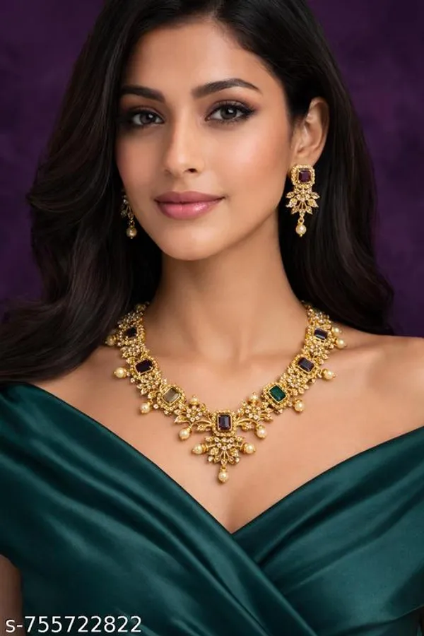 Multicolor_Alloy_Gold_Plated_Kundan_Necklace_Set_For_Women