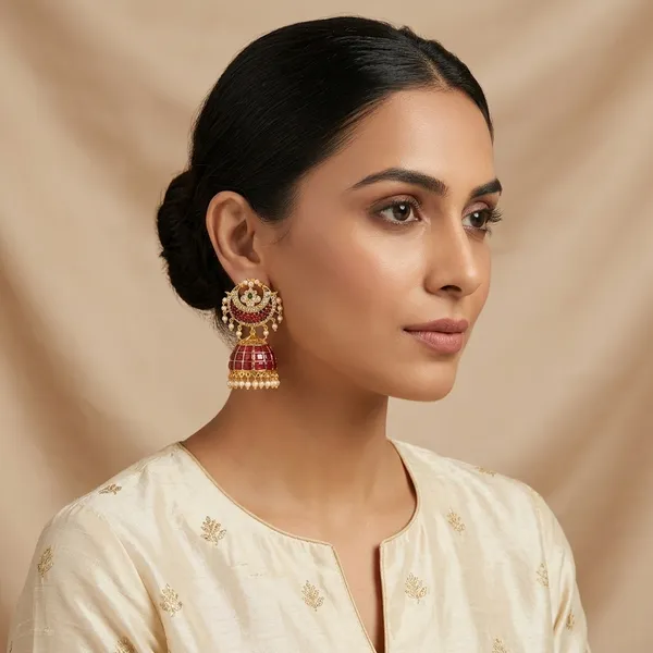 Red_And_Golden_Alloy_Gold_Plated_Pearl_Chandbali_Earrings_For_Women